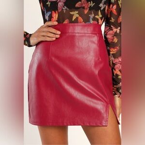 Lulu's Red Asymmetrical Mini Pencil Skirt